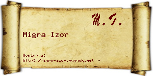 Migra Izor névjegykártya